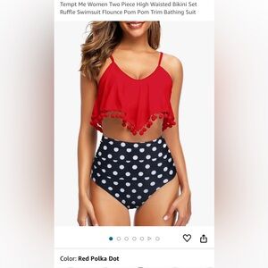 Two piece high waisted swimsuit